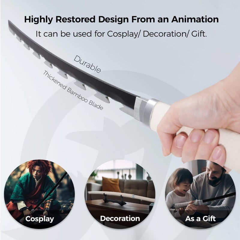Cold Blade Demon Katana - 41 Inch Anime Replica with Belt and Stand - Durable Sword Perfect for Cosplay - Nichirin Sword with Authentic Design - Image 2